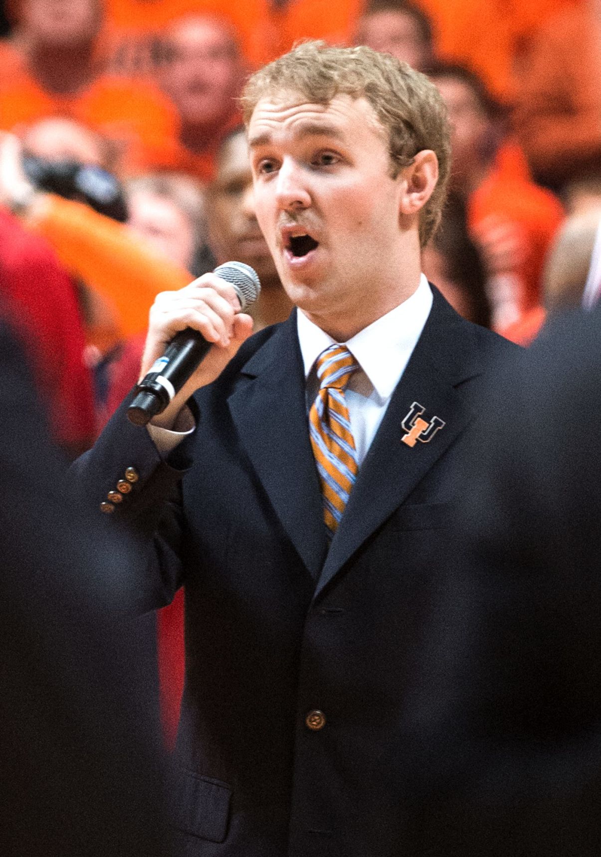 UI volleyball Final Four singer Borup.jpg